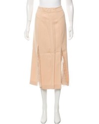 Ryan Roche Lace Accented Midi Skirt W Tags