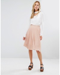 Fashion Union Midi Skirt In Pleated Fabric