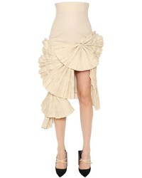 Jacquemus Pleated Fans Cotton Twill Midi Skirt