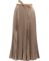 Valentino Pleated Velvet Skirt With Silk