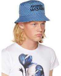 Alexander McQueen Blue Skull Dots Bucket Hat