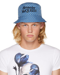 Alexander McQueen Blue Skull Dots Bucket Hat