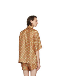 Marni Brown Smiley Edition Silk Drops Shirt