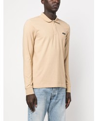 Calvin Klein Logo Patch Long Sleeve Polo Shirt