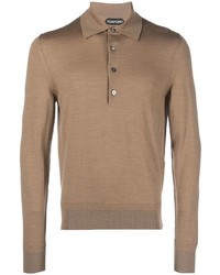 Tom Ford Ribbed Knit Long Sleeved Polo Shirt