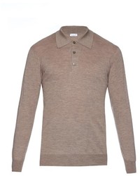 Richard James Long Sleeved Fine Knit Cashmere Polo Shirt