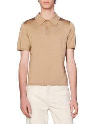 Sandro Pablo Polo Sweater In Camel At Nordstrom