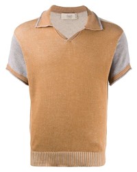 Maison Flaneur Panelled Knit Polo Shirt