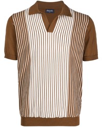 Drumohr Stripe Pattern Knitted Polo Shirt