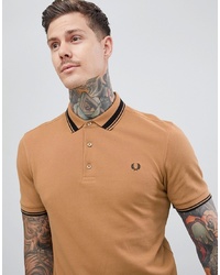 Fred Perry Tipped Polo In Camel