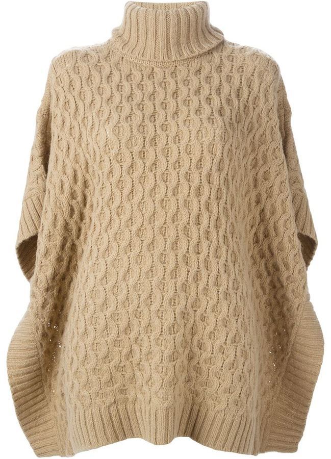 MICHAEL Michael Kors Michl Michl Kors Cable Knit Poncho Sweater, $180 |  farfetch.com | Lookastic