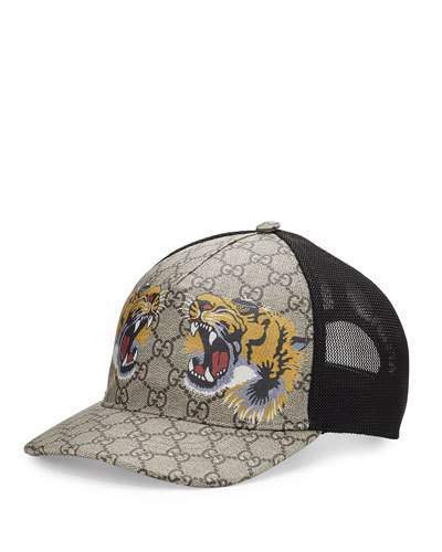 klassekammerat Numerisk bekymring Gucci Tigers Print Gg Supreme Baseball Hat Dark Brownblack, $390 | Neiman  Marcus | Lookastic