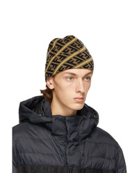Fendi Brown And Yellow Wool Forever Beanie