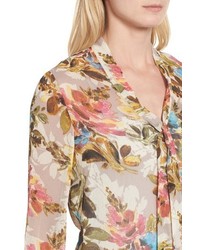 KUT from the Kloth Chie Print Tie Neck Blouse