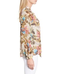 KUT from the Kloth Chie Print Tie Neck Blouse