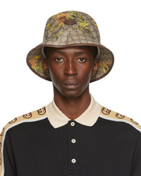 Gucci Beige Gg Carnation Print Fedora Hat