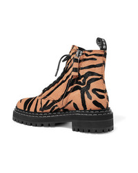 Proenza Schouler Tiger Print Calf Hair Ankle Boots