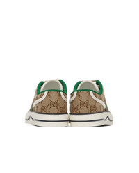 Gucci Beige Gg Supreme 1977 Tennis Sneakers