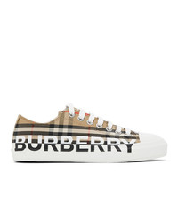 Burberry Beige Logo Check Larkhall Sneakers