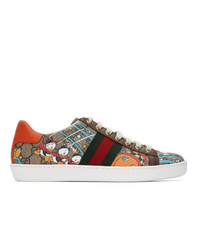 Gucci Brown Disney Edition Donald Duck Gg Ace Sneakers