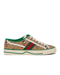 Gucci Brown Disney Edition Gg Tennis 1977 Sneakers