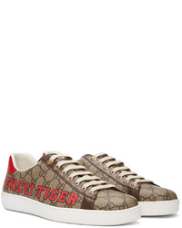 Gucci Brown Tiger Ace Sneakers