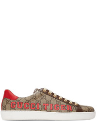 Gucci Brown Tiger Ace Sneakers