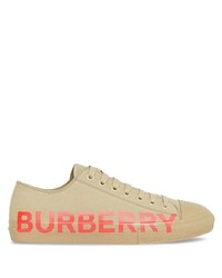 Burberry Logo Print Cotton Sneakers
