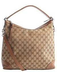 Gucci Beige And Brown Gg Canvas Miss Gg Shoulder Bag
