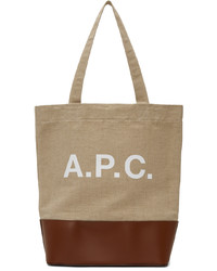 A.P.C. Beige Brown Axelle Tote