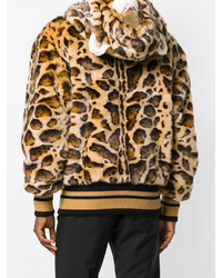 Dolce & Gabbana Leopard Print Hooded Coat