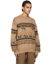 Sacai Beige Jacquard Sweater