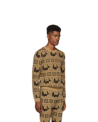 Gucci Brown All Over Jacquard Sweater