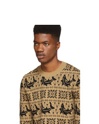 Gucci Brown All Over Jacquard Sweater