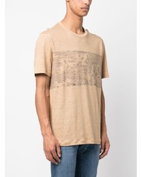 Brioni Abstract Print Linen T Shirt