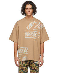 Palm Angels Beige Bandana Print T Shirt