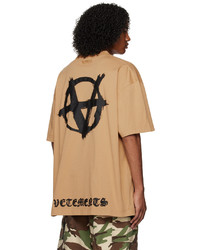 Vetements Beige Double Anarchy T Shirt