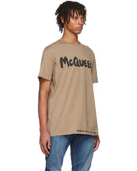 Alexander McQueen Beige Graffiti T Shirt