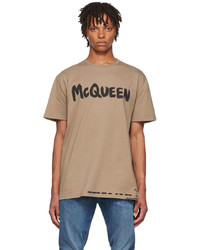 Alexander McQueen Beige Graffiti T Shirt