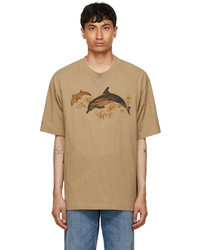 Acne Studios Brown Dolphin Print T Shirt