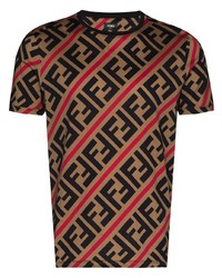 Fendi Ff Logo Crew Neck T Shirt
