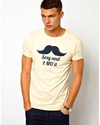 Jack & Jones T Shirt With Moustache Print