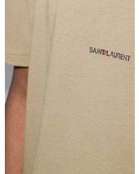 Saint Laurent Logo Print Crew Neck T Shirt