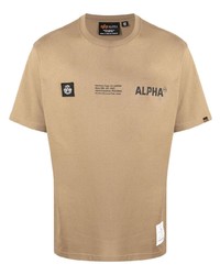 Alpha Industries Logo Print Crew Neck T Shirt