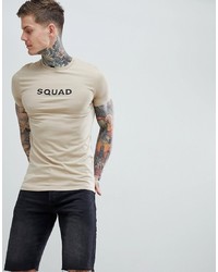 ASOS DESIGN Muscle Fit T Shirt With Squad Print