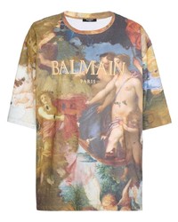 Balmain Paint Print T Shirt