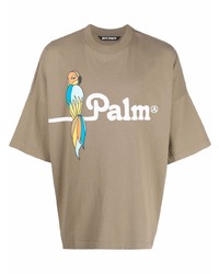 Palm Angels Parrot Loose Tee Military White