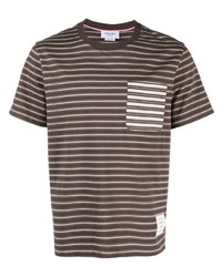 Thom Browne Stripe Print Cotton T Shirt