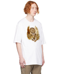 Balmain White Feather T Shirt
