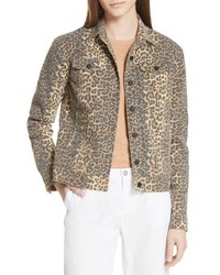 ATM Anthony Thomas Melillo Leopard Print Denim Jacket